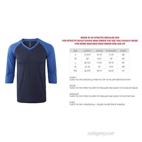 Vetemin Men's 3/4 Sleeve V Neck Active Sports Hiking Baseball Jersey Tee Shirts