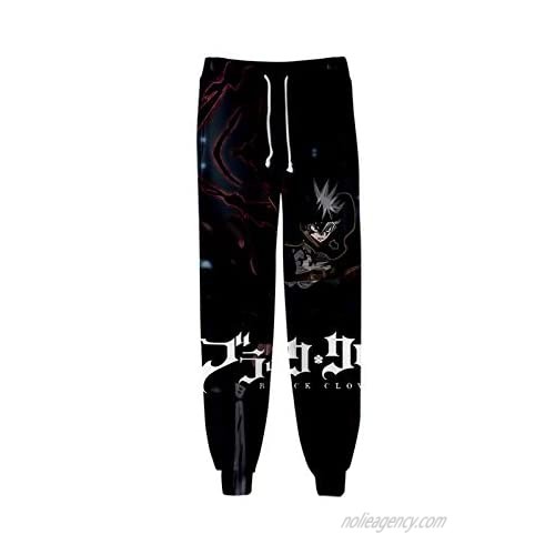 Anime 3D Printed Black Clover Cosplay Gym Joggers Casual Active Track Pants Trousers Drawstring Sports Sweatpants