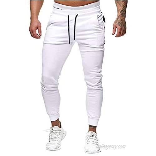Annystore Fashion Mens Joggers Pants Athletic Gym Tapered Sweatpants Drawstring Track Pants