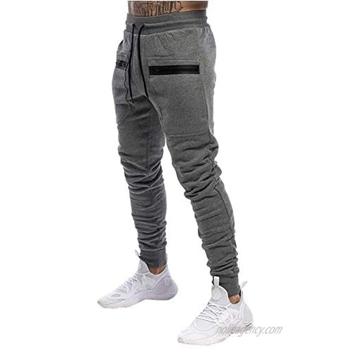 Annystore Fashion Mens Sweatpants Athletic Gym Workout Joggers Pants Tapered Trousers with Pockets