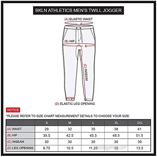 BROOKLYN ATHLETICS Men's Casual Regular Fit Soft Twill Jogger Pants Tobacco 20 Small