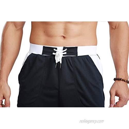 FASKUNOIE Men's 3/4 Capri Shorts Below Knee Lightweight Quick Drying Short Pants for Running Workout