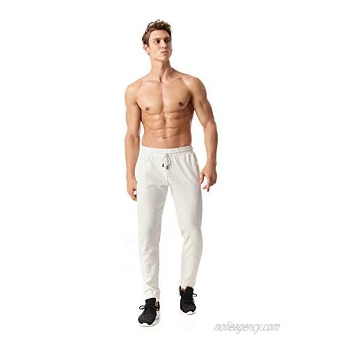 ICON Men's Soft Stretch Drawstring Track Pants Bamboo Cotton Fabric – Comfortable Jogger Pants