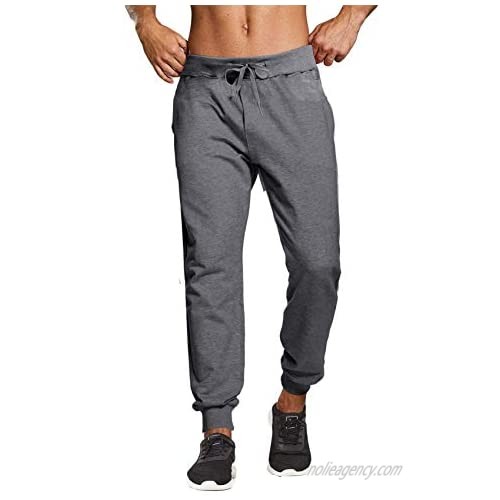 Mens Basic Fleece Jogger Pants Workout Running Athletic Sweatpants Drawstring Loose Fit Pants with Pockets