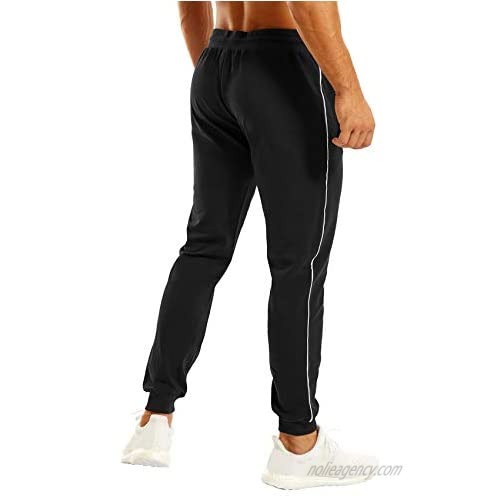 Ouber Men's Classic Striped Joggers Gym Workout Sweatpants Pants