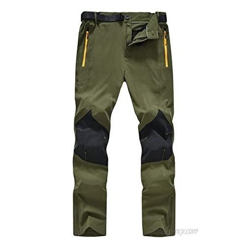 Satankud Men's Outdoor Ripstop Quick-Dry Lightweight Hiking Mountain Work Fishing Cargo Pants with Belt