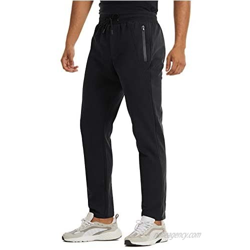 TACVASEN Men's Sweatpants Casual Atheletic Cotton Jogging Running Gym Workout Pants with Zipper Pockets