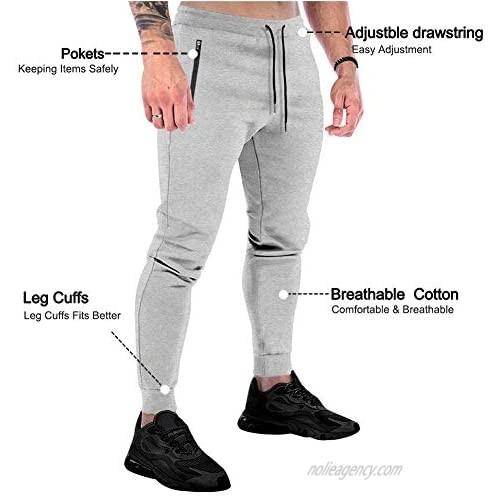 Uni Clau Fashion Men Workout Joggers Sweatpants Slim Fit Athletic Gym Cotton Jogger Pants Tapered Trousers with Pockets
