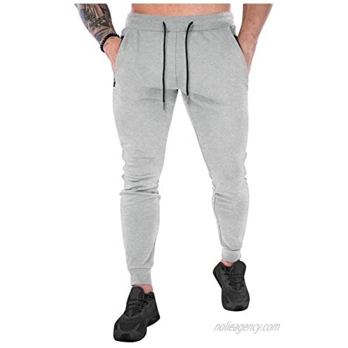 Uni Clau Fashion Men Workout Joggers Sweatpants Slim Fit Athletic Gym Cotton Jogger Pants Tapered Trousers with Pockets