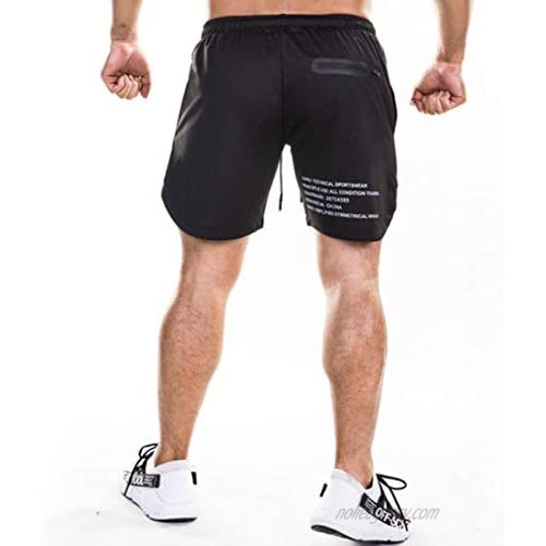 Amoystyle Men's 7 Workout Gym Shorts Size 30-38