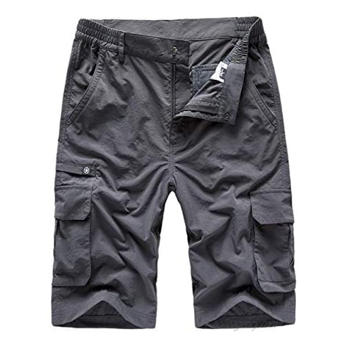 Amoystyle Men's Quick Dry Cargo Shorts for Hiking  Camping & Travel Size 30-40