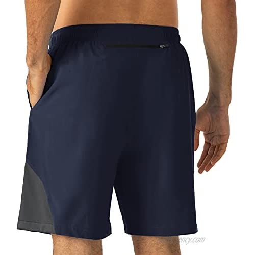 BGOWATU Men's 7 Inch Running Shorts with Liner Pocket Athletic Quick Dry Workout Gym Training