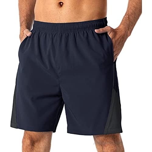 BGOWATU Men's 7 Inch Running Shorts with Liner Pocket Athletic Quick Dry Workout Gym Training