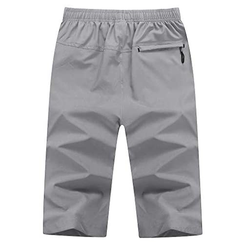 CRYSULLY Men's Outdoor Sports Quick Dry 3/4 Capri Pants Hiking Shorts
