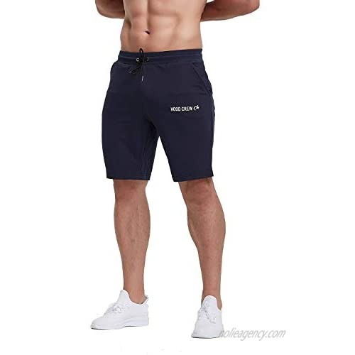 HOOD CREW Men’s Active Gym Shorts with Pockets Slim Jogging Short Pants