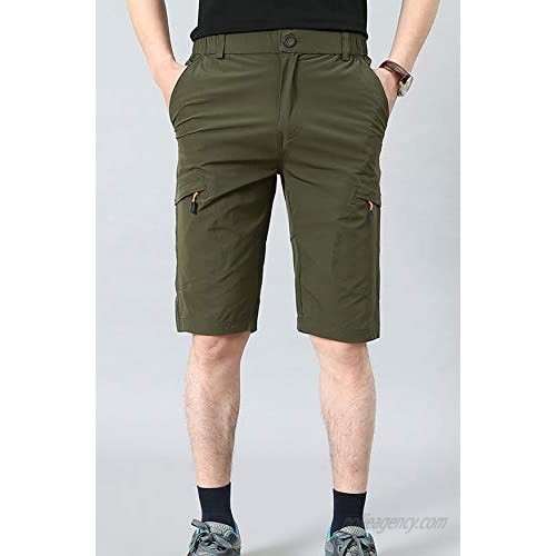 HOW'ON Men's Outdoor Hiking Shorts Expandable Waist Lightweight Quick Dry Shorts