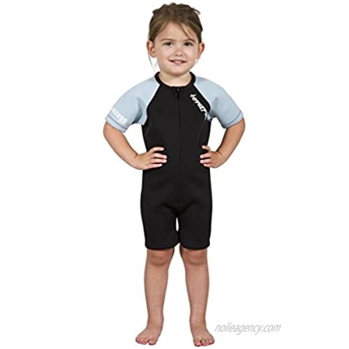 Hyperflex Access Unisex Child's 2mm Back Zip Shorty Wetsuit - Warm  Kid's Springsuit - 4-Way Stretch Neoprene - Adjustable Collar and Flat Lock Construction - 50+ UV SHIELD