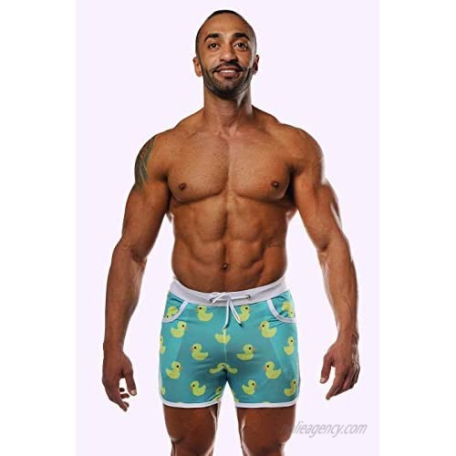 JJ Malibu Men's Fun Pattern Athletic Booty Short Shorts