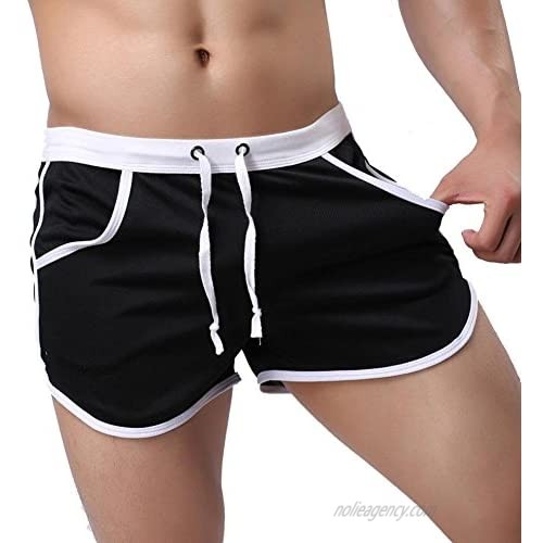 KAMUON Men’s Fitted Pockets Running Bodybuilding Workout Gym Active Short Shorts
