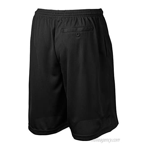 Men's Moisture-Wicking Long Mesh Shorts with Pockets in Sizes XS-4XL