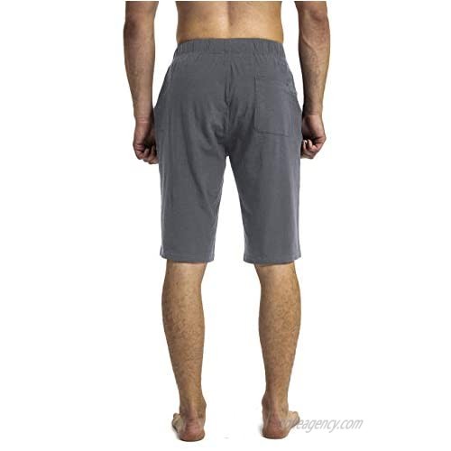 N-A Men's Yoga Shorts Cotton Running Athletic Sweat Loose Long Shorts with Pockets for Indoor Home Gym Exercise