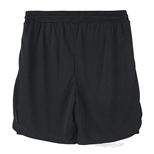 PASLTER Mens 2-in-1 Basketball Shorts Workout Running Gym Athletic Shorts with Phone Pocket