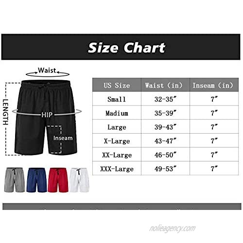 Rapoo Men's Workout Running Shorts Lightweight Quick Dry Gym Athletic Training Short Pants with Liner Pocket