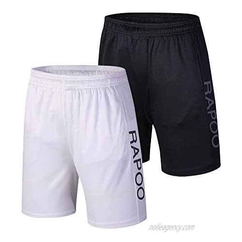 Rapoo Men's Workout Running Shorts Lightweight Quick Dry Gym Athletic Training Short Pants with Liner Pocket