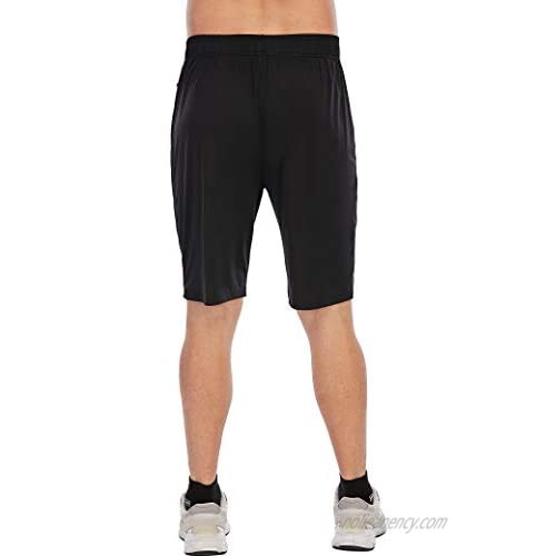 SHURONG Men's Gym Workout Running Shorts Classic Dry Fit Athletic Sweat-Shorts with Zipper Pockets
