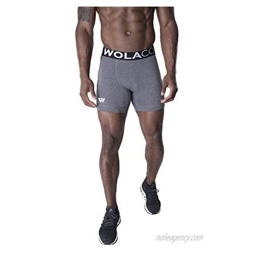 WOLACO North Moore Mens Compression Shorts - 6" Inseam - Compact Sports Activewear - Made in America