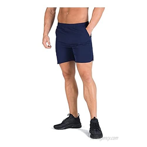 YOOPOO Men’s 2 in 1 Workout Shorts 7 Quick Dry Gym Athletic Running Shorts for Men with Pockets