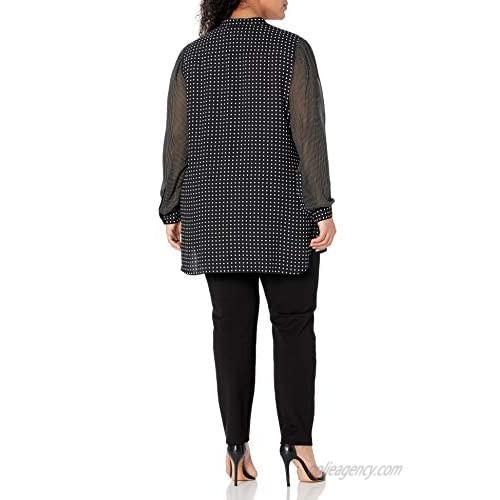 Anne Klein Women's Size Plus Long Sleeve Tunic Blouse