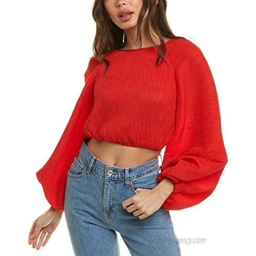 C/Meo Collective Women's Long Balloon Sleeve Comes in Waves Top