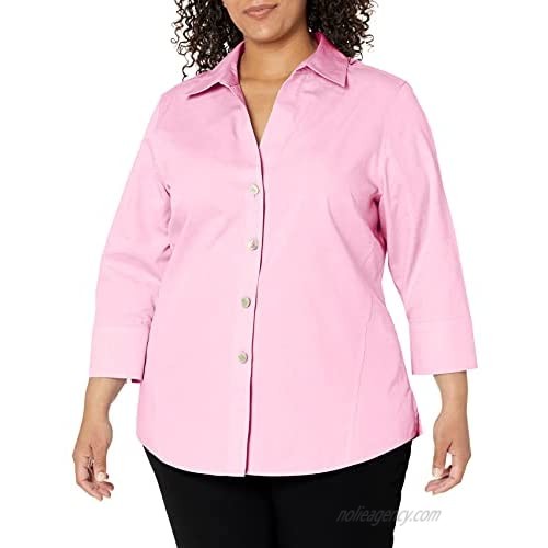 Foxcroft Women's Plus-Size Non-Iron Three-Quarter Sleeve Shirt