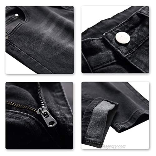 Cloudstyle Mens Casual Stretch Washed Jeans Modern Comfy Straight Fit Cotton Denim Pants