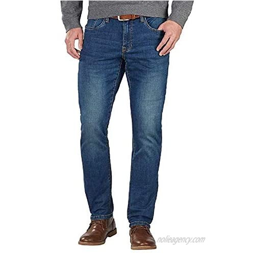 IZOD Men’s Comfort Stretch Jean (Sits Below Waist  Straight Leg  and Slim Fit) (40x32  Light Blue)