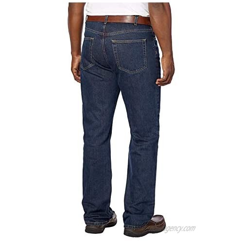 Kirkland Signature Men's 5-Pocket Jeans Relaxed Fit 100% Cotton Double-Seam Stitching Dark Blue