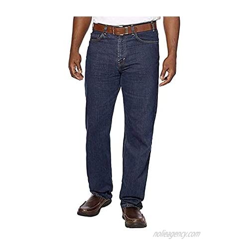 Kirkland Signature Men's 5-Pocket Jeans  Relaxed Fit  100% Cotton  Double-Seam Stitching  Dark Blue