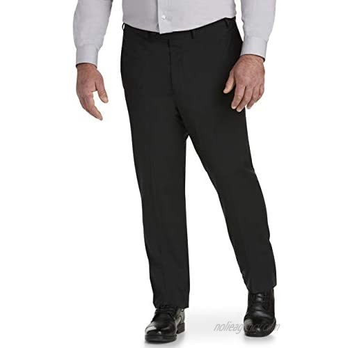 DXL Gold Series Big and Tall Easy Mini Check Stretch Dress Pants  Black