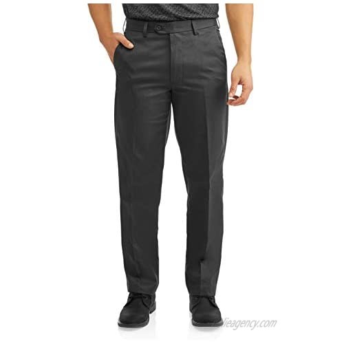 George Dress Pants Mens New Size 48 x 30 Flat Front Wrinkle Resistant Polyester Grey