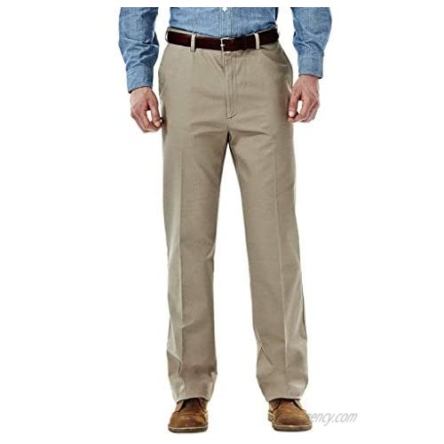 Haggar Men's Big-tall Premium No Iron Classic Fit Expandable Waist Plain Front Pant