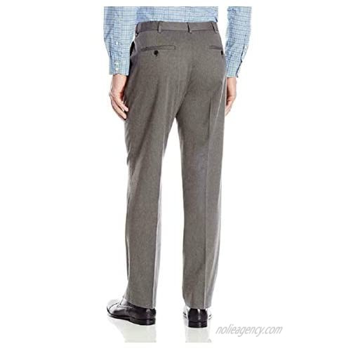 Haggar Men's Premium No-Iron Classic-Fit Expandable-Waist Pleat-Front Pant HTR Gray