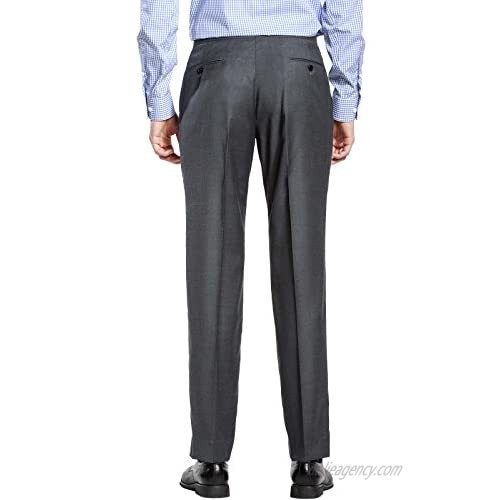 HBDesign Mens Casual Fashion Slim Fit Flat Straight Dark Grey Iron Free Pants