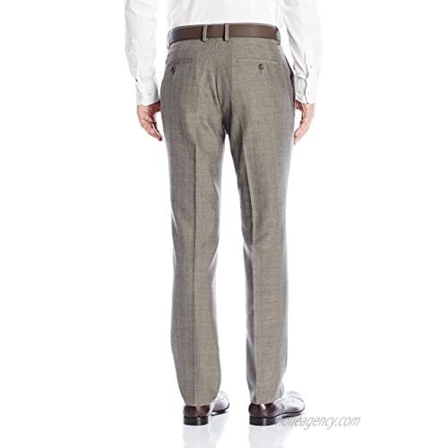 Kenneth Cole Reaction Men's Plaid Flat-Front Slim-Fit Dress Pant