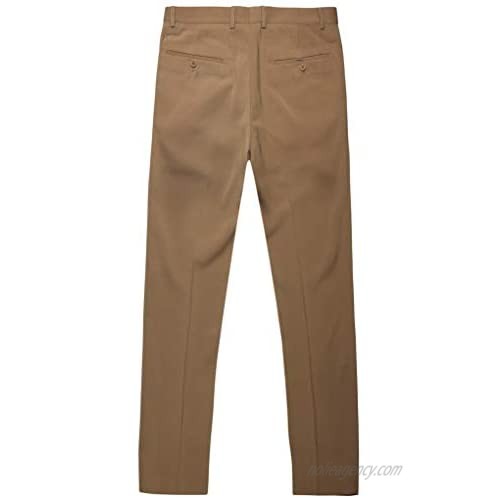 Match Men's Straight-Fit Wrinkle-Resistant Flat Front Dress Pants #8078