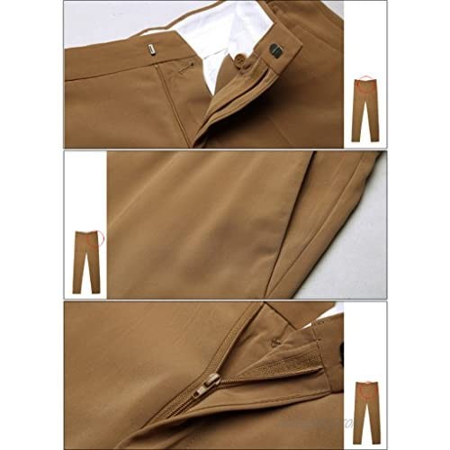 Match Men's Straight-Fit Wrinkle-Resistant Flat Front Dress Pants #8078