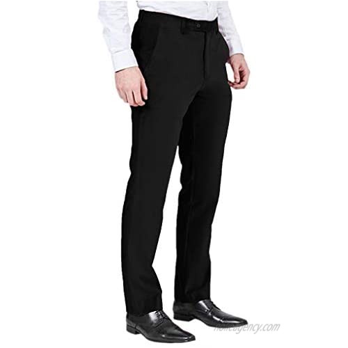 Premium Men's Velvet Dress Pants for Prom Business Occasion Trousers Adjustable Waist Casual Pants