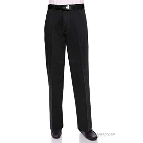 AKA Men's Wrinkle Free Cotton Twill - Traditional Fit Slacks Chino Straight-Legs Casual Pants