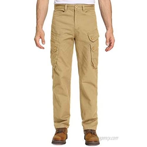 Alfiudad Men's Wild Cargo Pants Casual Military Tactical Work Combat Outdoor Hiking Trousers