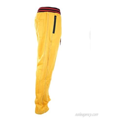 Brooklyn Xpress Mens F/Terry Jogger with Gold Piping and Gold Zipper Mesh Pocket